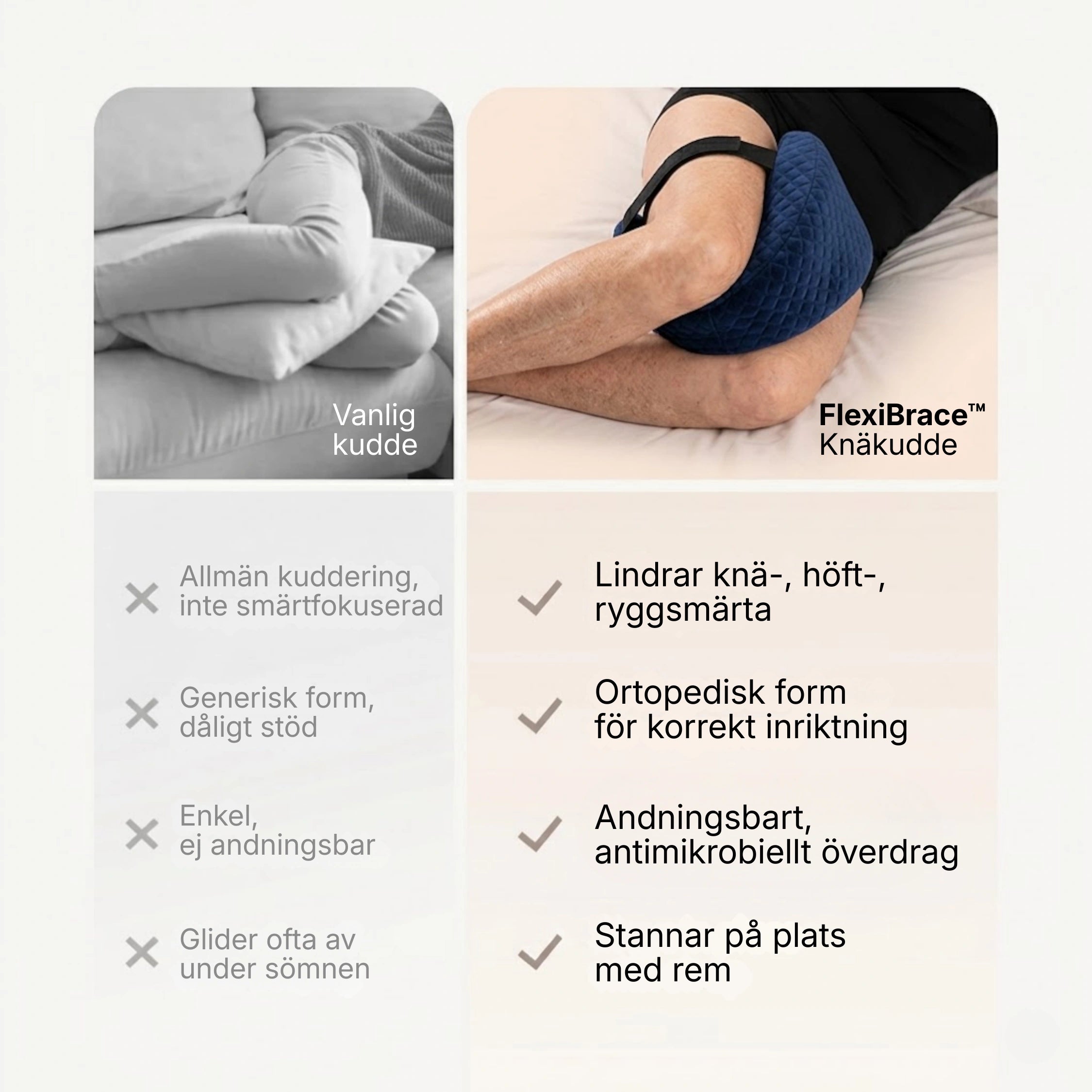 Knäkudde för Smärtfri Sömn